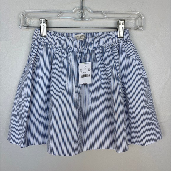 Crewcuts by J. Crew Other - Crewcuts Seersucker Elastic Waist Pull On Skirt Blue White Stripe Girls Size 8